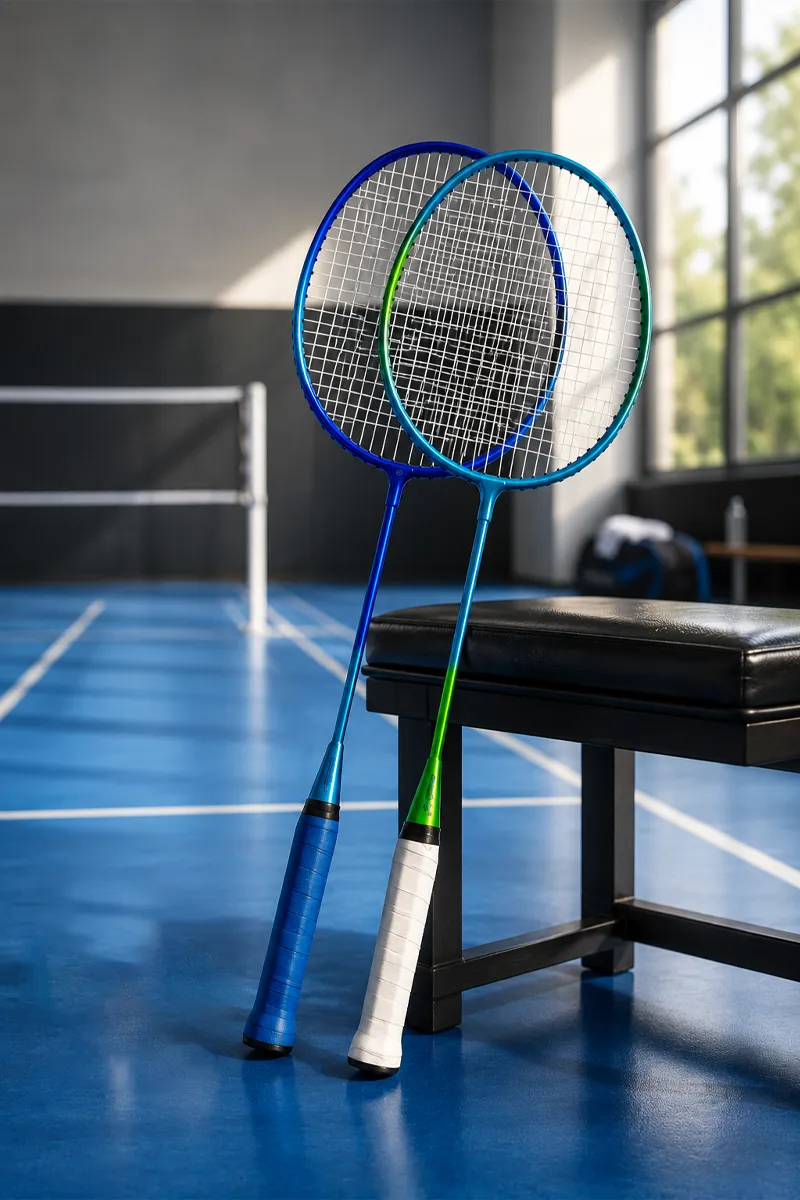 Cosco Junior Badminton Racquet  with Cover - (Blue, Pack Of 2)