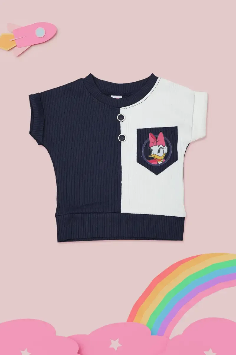 Baby Girl's Corduroy Printed Top 017200NAVBLU612