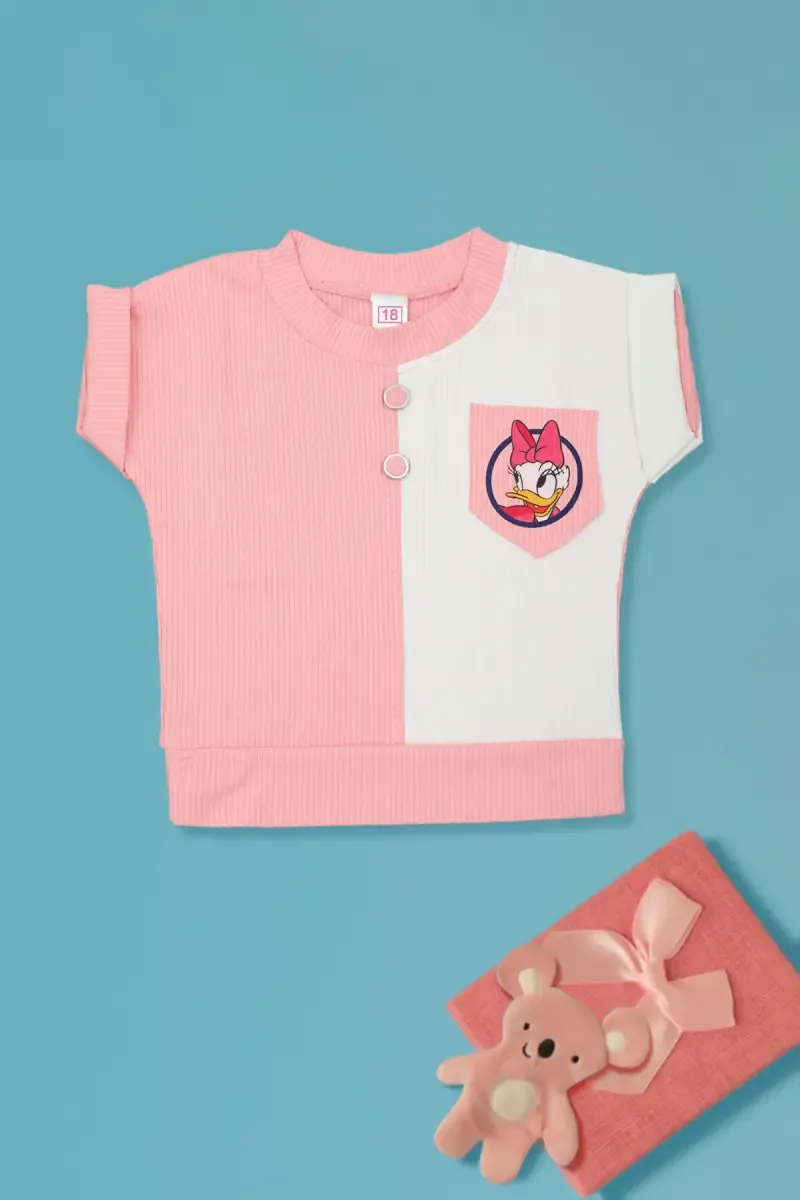 Baby Girl's Corduroy Printed Top 017200PIN612