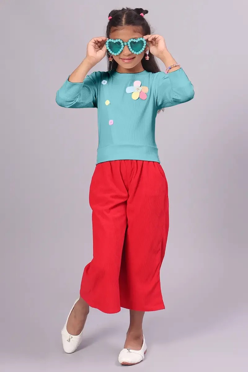 Girl's Corduroy Solid Tops (1 - 4 Yrs)  01720612YRSAQU