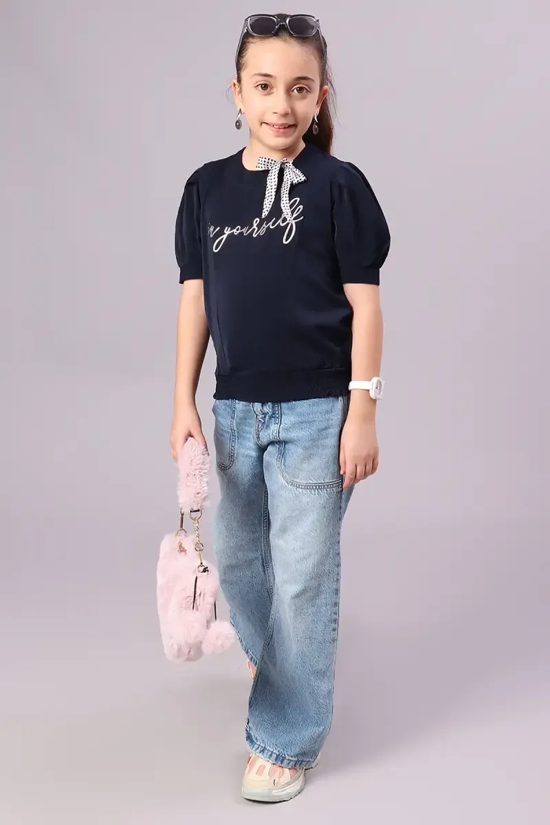 Girl's Georgette Printed Top (5 - 17 Yrs) 0172161112YRSNAVBLU