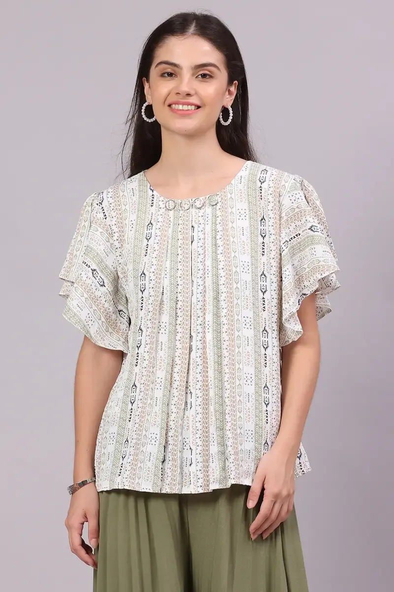 Georgette Printed Top for Women 017222XXLOLI
