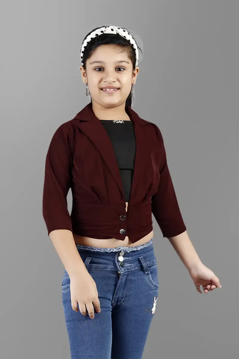 Girl's Georgette Solid Crop Tops(5 - 17 Yrs) 0172491617YRSWIN