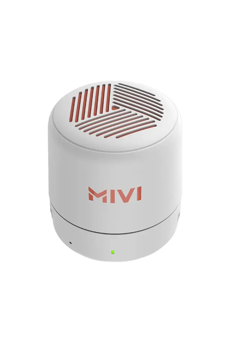 Mivi Play 5 W Wireless Bluetooth Speaker with 12 Hours Playtime, IPX4, Dual Audio Radiators (White)