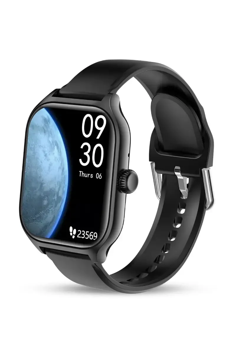 Pebble Vista 1.99" Smartwatch with HD Infinite Display, BT Calling, Multi Sports Modes (Jet Black)