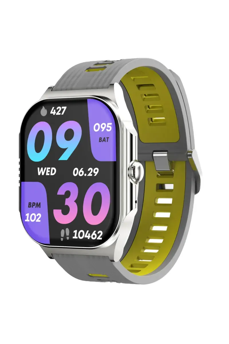 Pebble Alive 1.99" Smartwatch with Amoled Display, BT Calling, Multiple Watch Faces, AI Voice Assistance (Sunrise Grey)