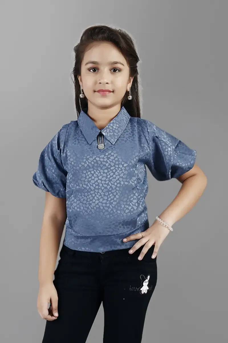 Girl's Georgette Solid Crop Tops(5 - 17 Yrs) 0173301112YRSGRE