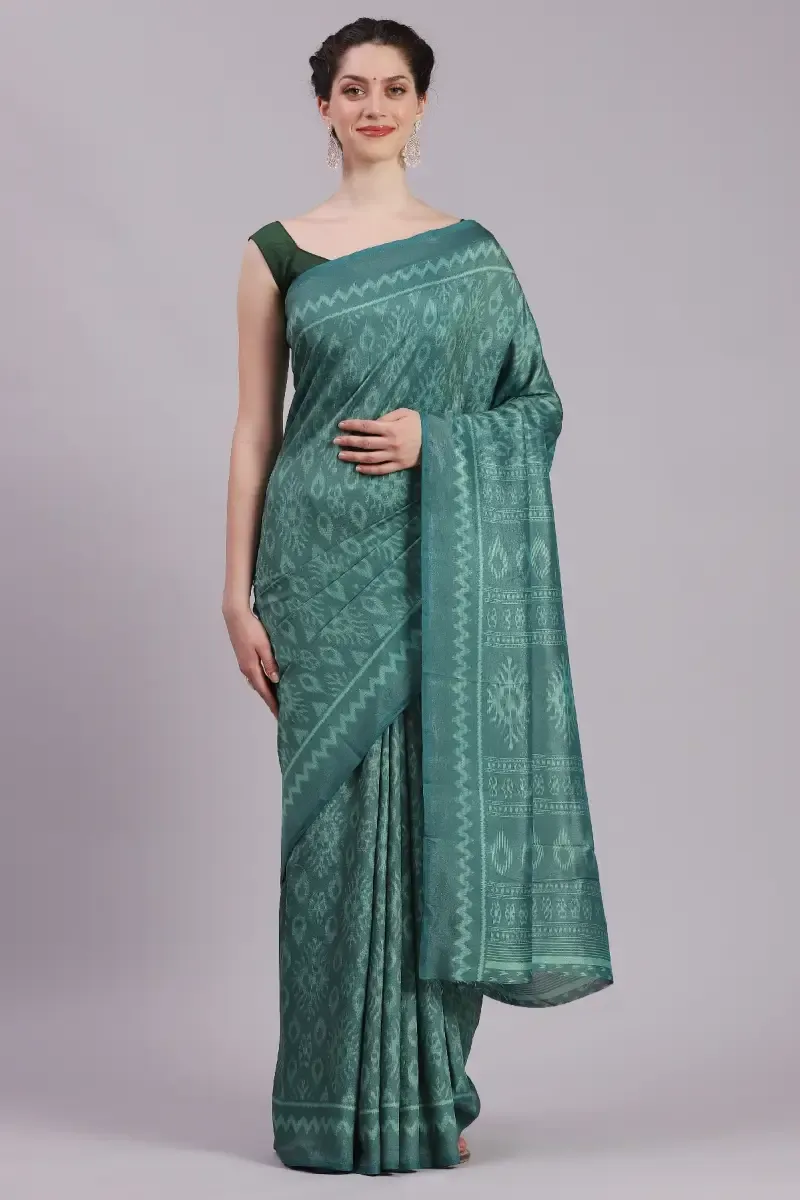 Organza Printed Saree for Women 017331GREFRESIZ