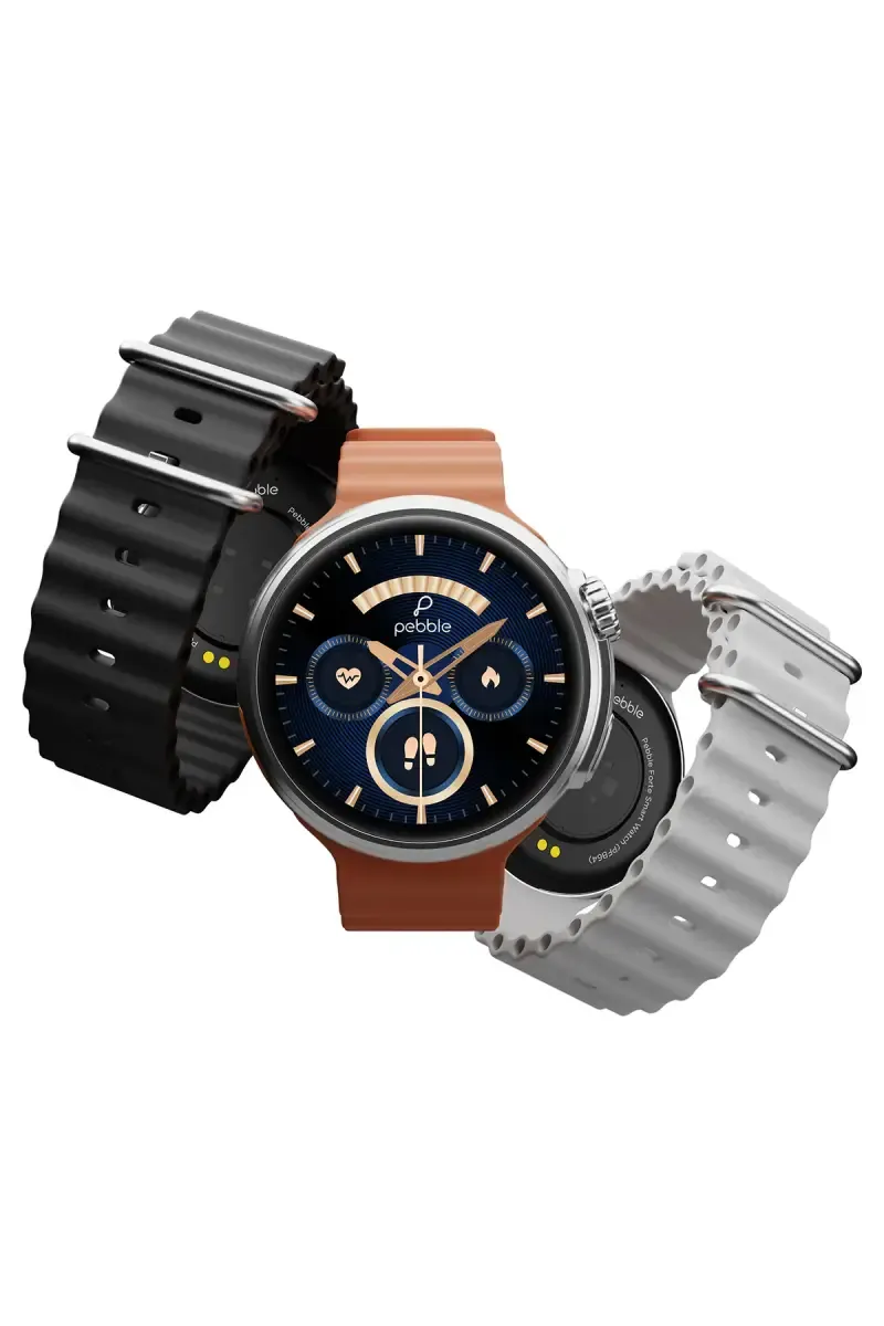 Pebble Forte 1.50" Smartwatch with 3 Changeable Straps, HD Infinite Display, BT Calling, Multi Sports, Premium Build (Multi Color)