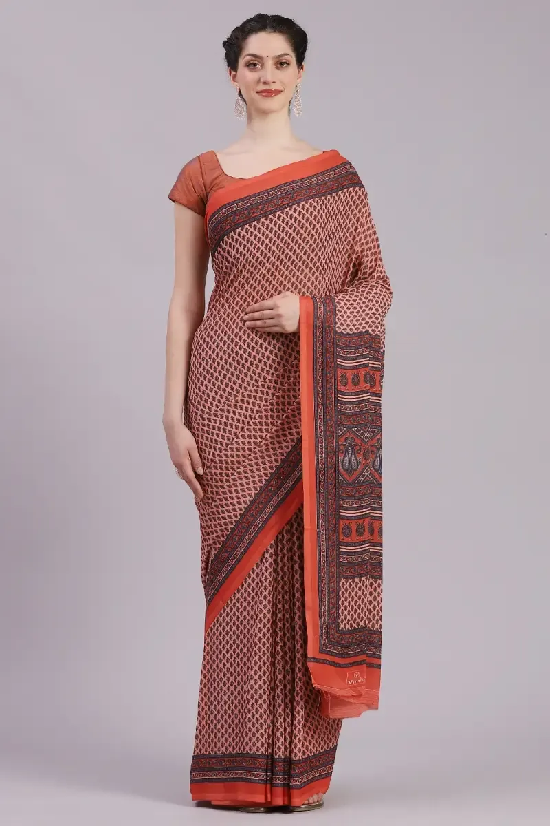 Crepe Printed Saree for Women 017336PEAFRESIZ