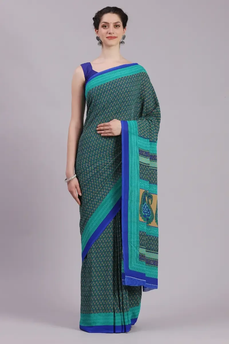 Crepe Printed Saree for Women