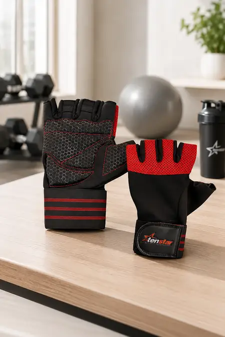 Unisex Gym Gloves (Black/Red)