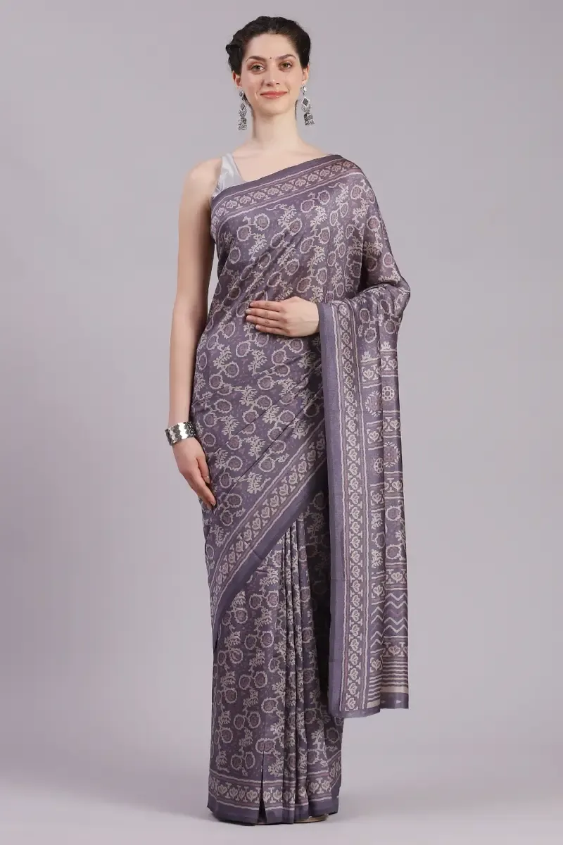 Crepe Printed Saree for Women 017381MAUFRESIZ