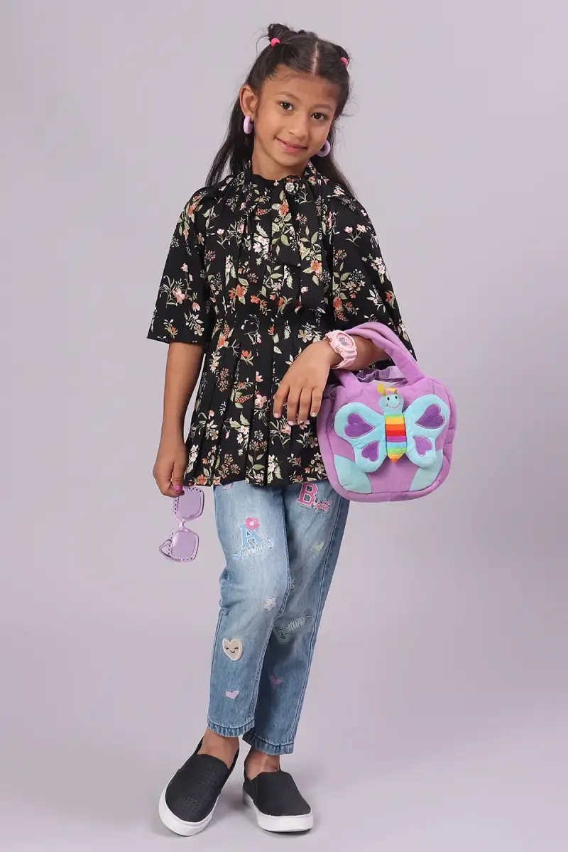 Girl's Georgette Printed Top (5 - 17 Yrs) 0175151617YRSBLA