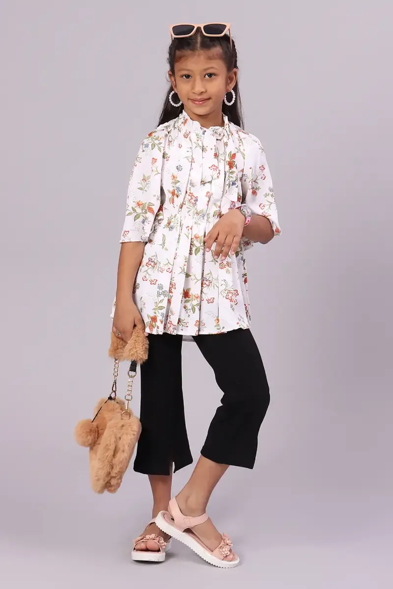 Girl's Georgette Printed Top (5 - 17 Yrs) 017515910YRSWHI