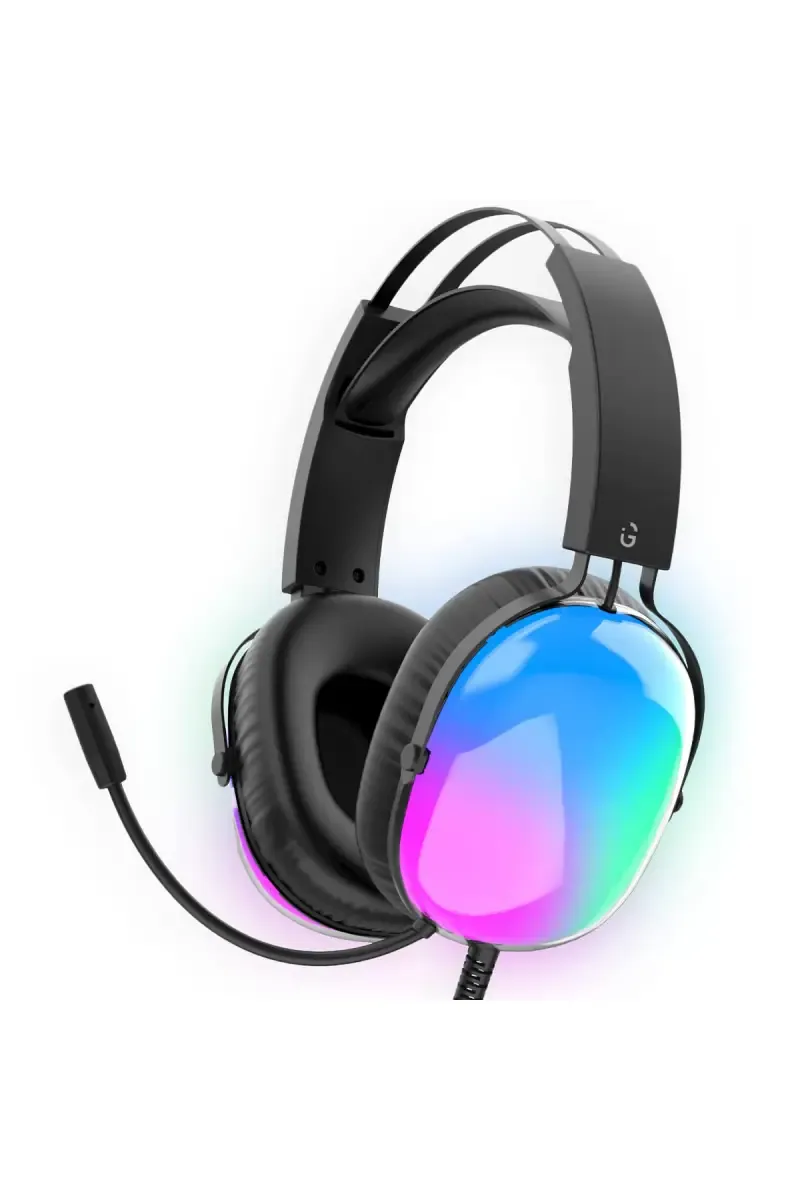 iGear Falcon On-Ear Wired Gaming Headphone with ANC, RGB Lights, Mutijack 2m Wire (Black)