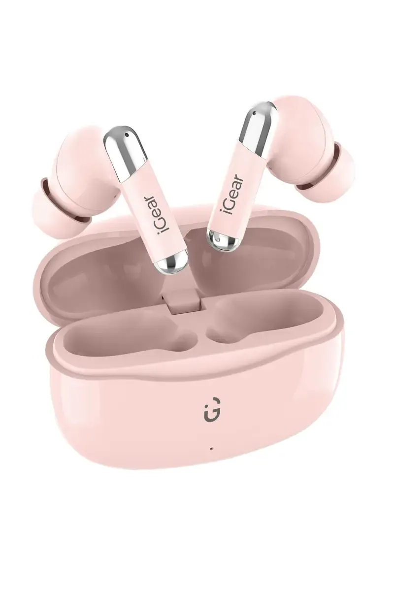 iGear ANC Pro In Ear TWS Earbuds with ANC, Quad Mic Support, Auto-Connect, EDR Chipset (Pink)
