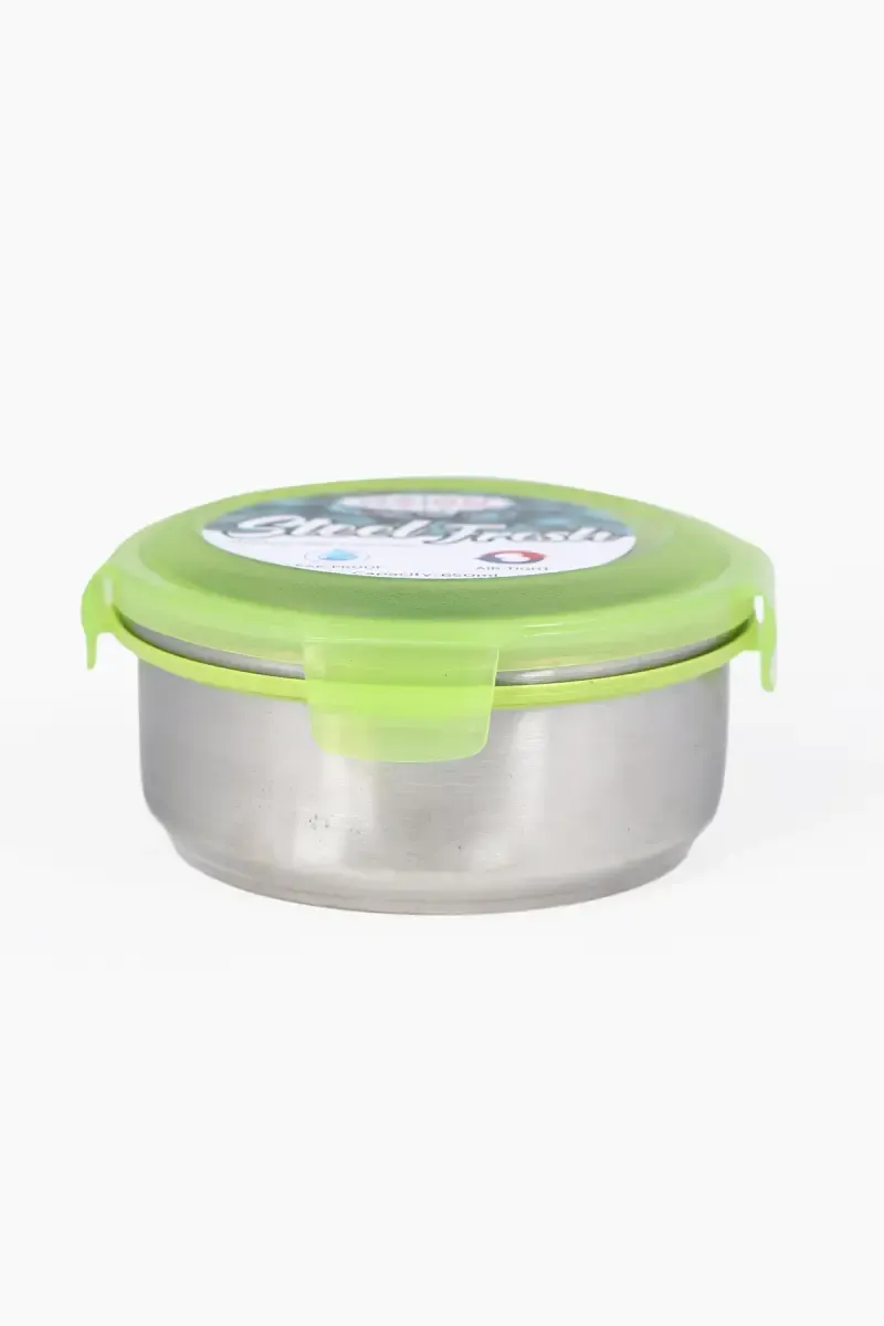 Asian Plastic & Stainless Steel Junior Steel Fresh Container - 650 ml