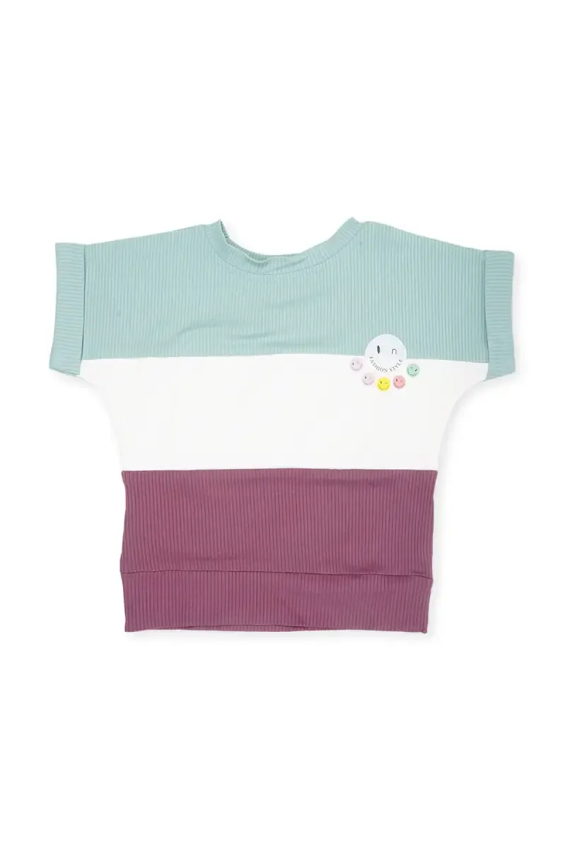 Girl's Corduroy Color Blocked Top (1 - 4 Yrs) 01766612YRSGRE&MAU