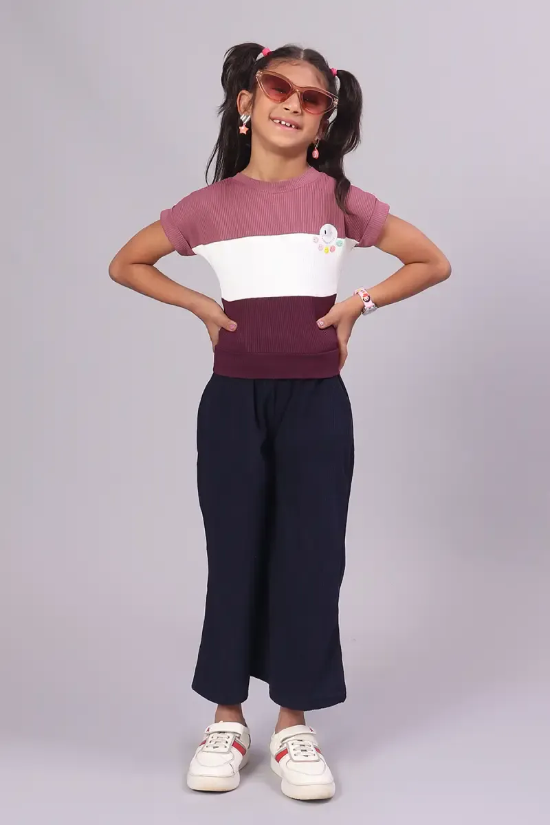 Girl's Corduroy Color Blocked Top (1 - 4 Yrs) 01766612YRSMAU&WIN