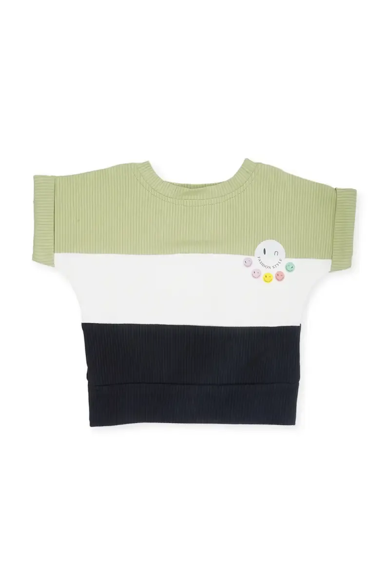 Girl's Corduroy Color Blocked Top (1 - 4 Yrs) 01766623YRSOLI&BLA