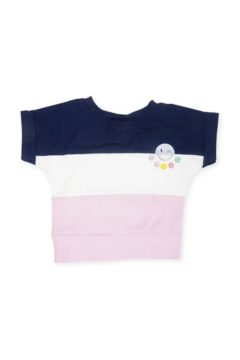 Girl's Corduroy Color Blocked Top (1 - 4 Yrs) 01766634YRSNAVBLU&BABPIN