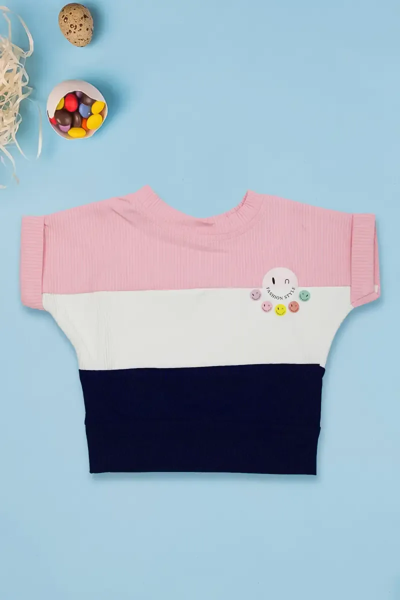 Corduroy Printed Top for Baby Girl 017669BABPIN&NAVBLU612