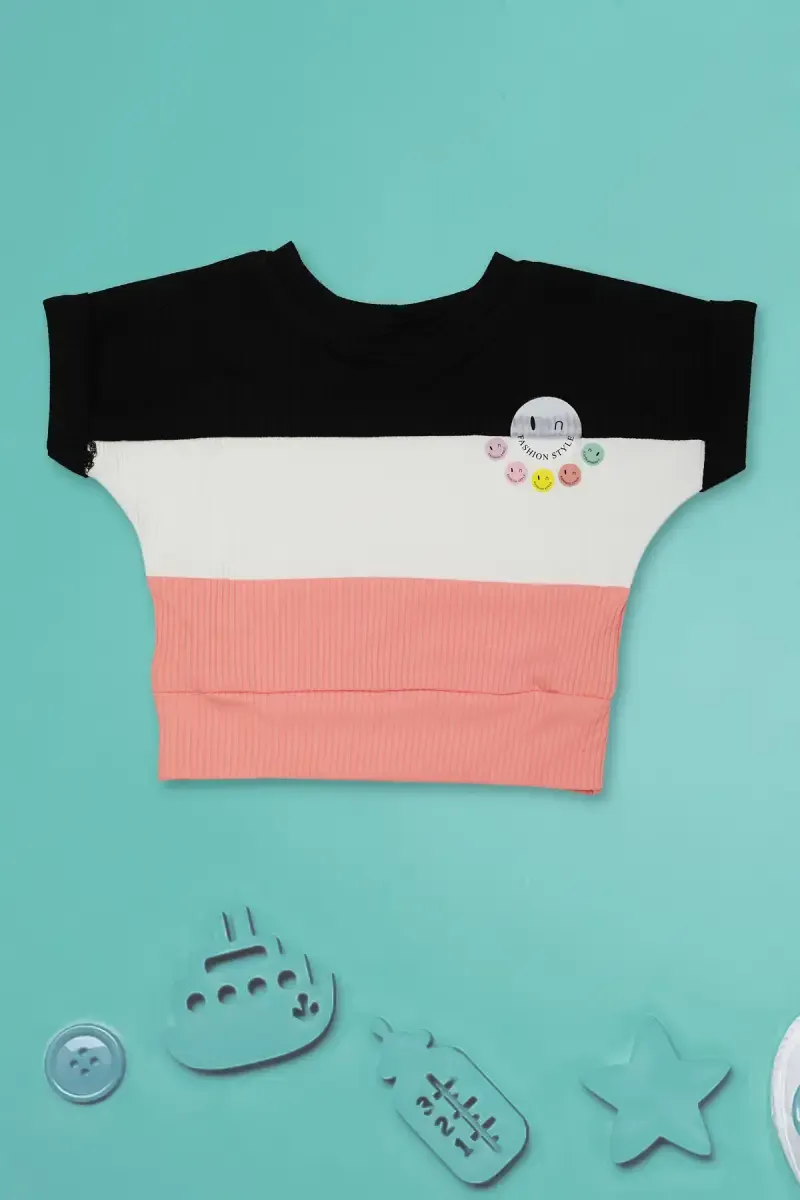 Corduroy Printed Top for Baby Girl 017669BLA&PEA612