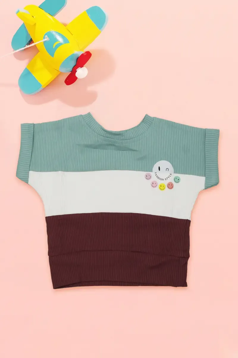 Corduroy Printed Top for Baby Girl 017669GRE&MAU612