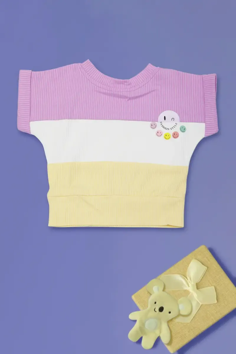 Corduroy Printed Top for Baby Girl 017669LAV&YEL612