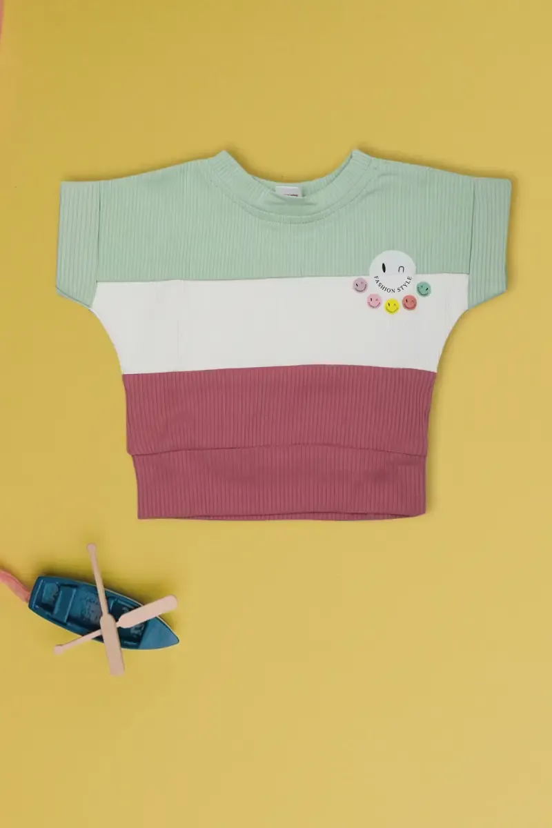 Corduroy Printed Top for Baby Girl 017669LIGGRE&PIN612