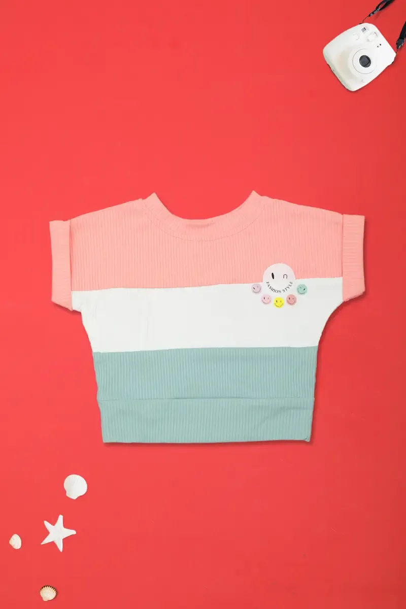 Corduroy Printed Top for Baby Girl 017669PEA&GRE612