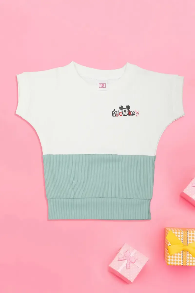 Baby Girl's Corduroy Printed Top 017673GRE6122