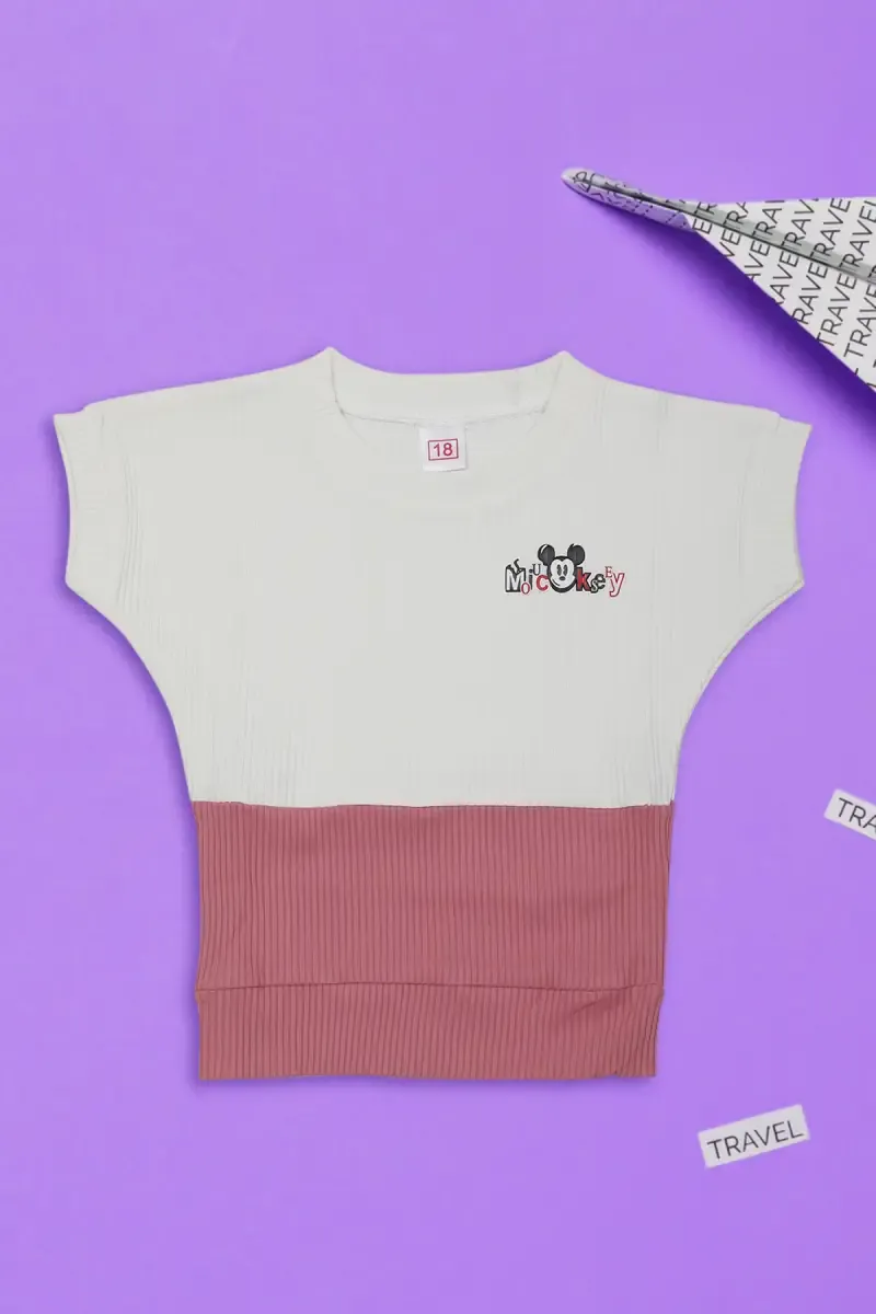 Baby Girl's Corduroy Printed Top 017673PIN6122