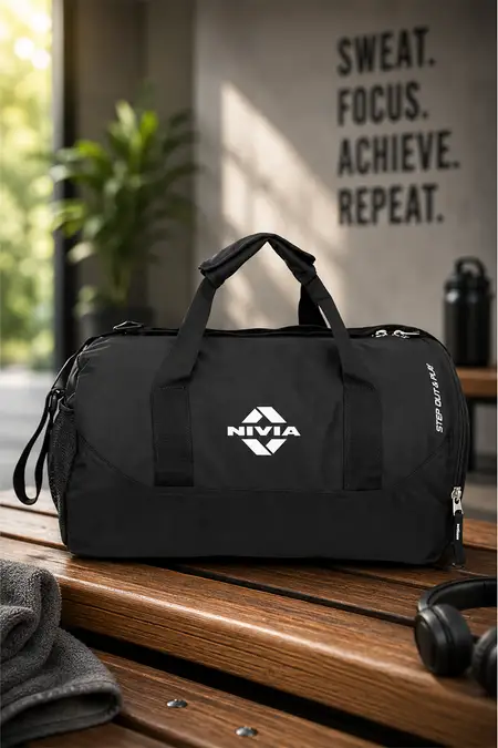 Nivia Beast-4 Unisex Gym Bags - Pack of 1 (Large, Black)