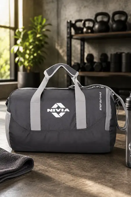 Nivia Beast-4 Unisex Gym Bags - Pack of 1 (Large, Charcoal Grey) 017704LARCHAGRE
