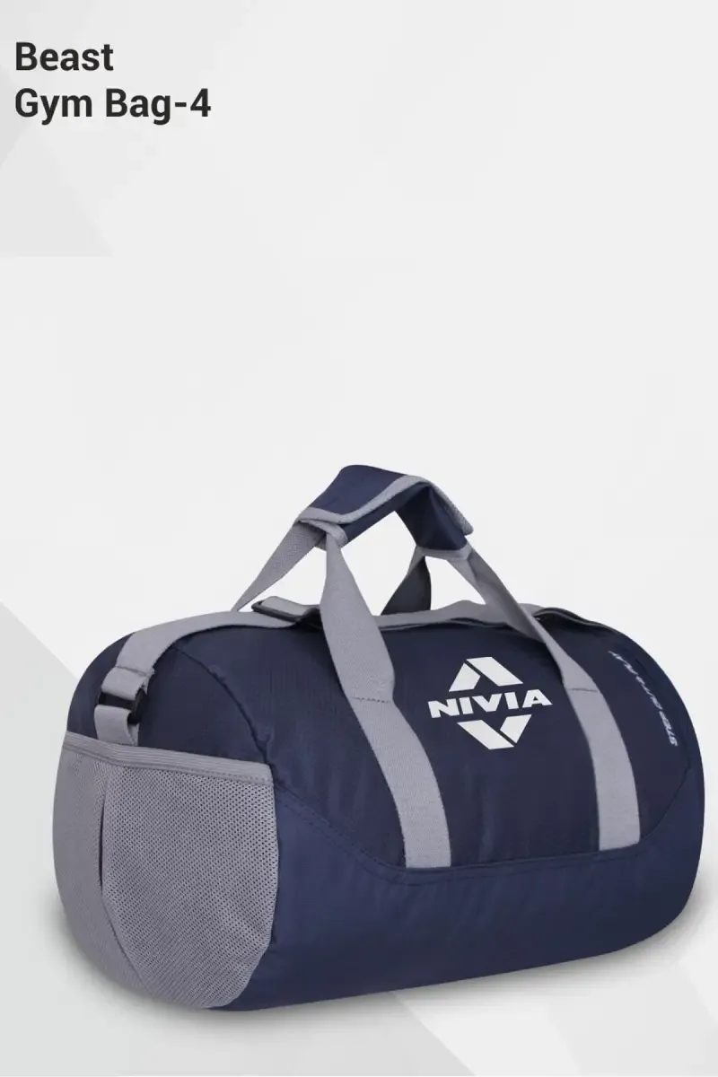 Nivia Beast-4 Unisex Gym Bags - Pack of 1 (Large, Navy blue) 017704LARNAVBLU2