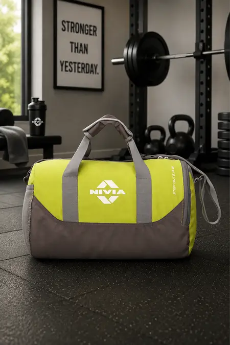 Nivia Beast-4 Unisex Gym Bags - Pack of 1 (Large, Olive Green/Grey) 017704LAROLIGRE