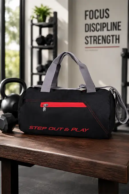 Nivia New Round Gym Bags Black - Medium