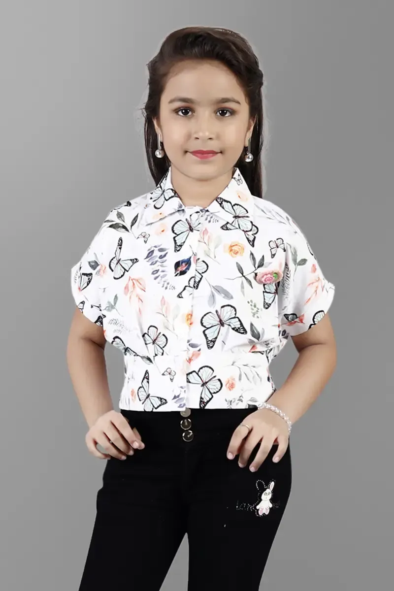 Girl's Polyester Printed Tops(5 - 17 Yrs) 01773178YRSGRE