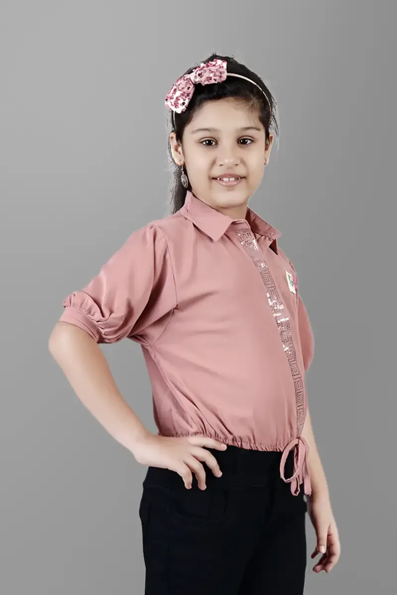 Girl's Georgette Solid Tops(5 - 17 Yrs) 01774478YRSPEA