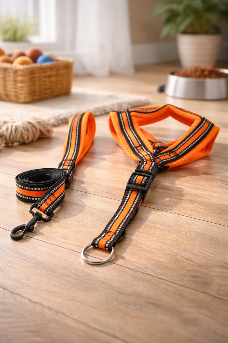 Petshop7 Nylon Mesh Body Collar Set For Dogs (Multicolor) - 1.5 Cm