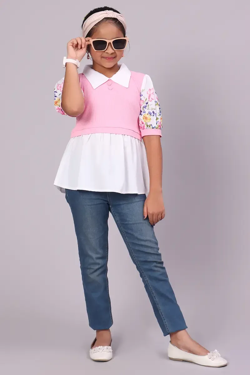 Girl's Corduroy Printed Top (5 - 17 Yrs) 017808910YRSPIN