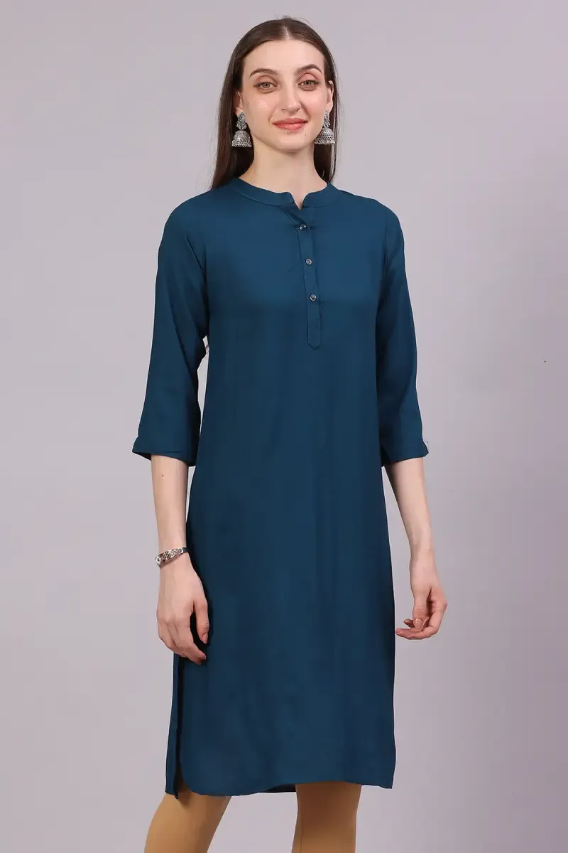 Rayon Solid Kurti for Women 017831MTEA