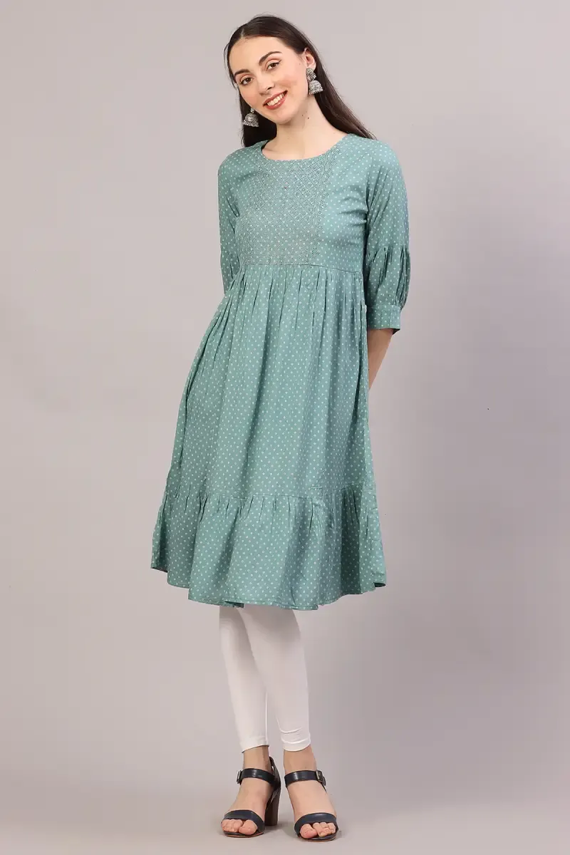 Rayon Printed Kurti for Women