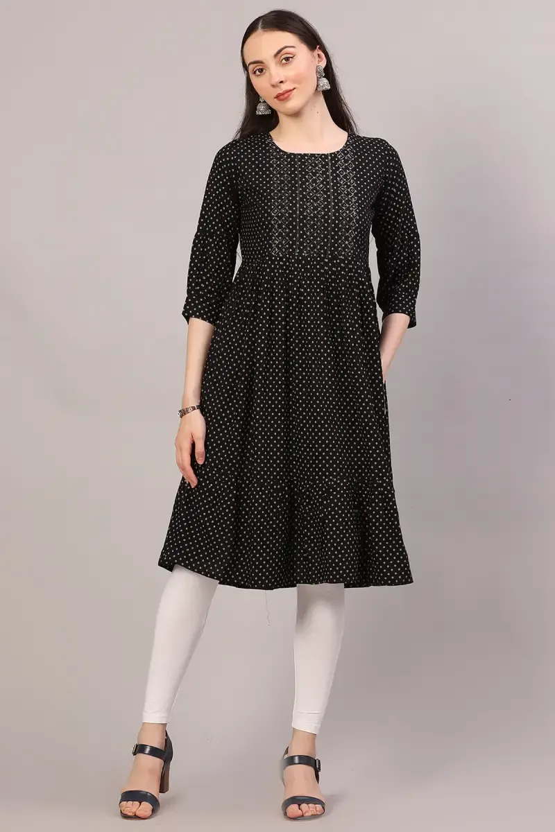 Rayon Printed Kurti for Women
