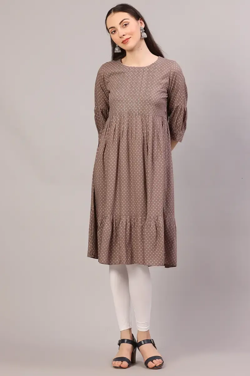 Rayon Printed Kurti for Women