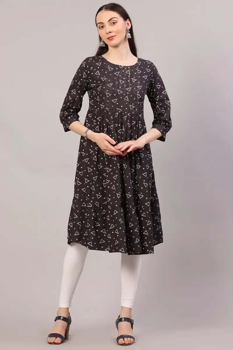 Rayon Printed Kurti for Women  017865MGRE