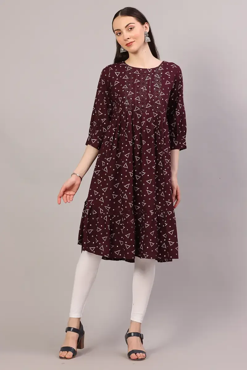 Rayon Printed Kurti for Women  017865XLWIN