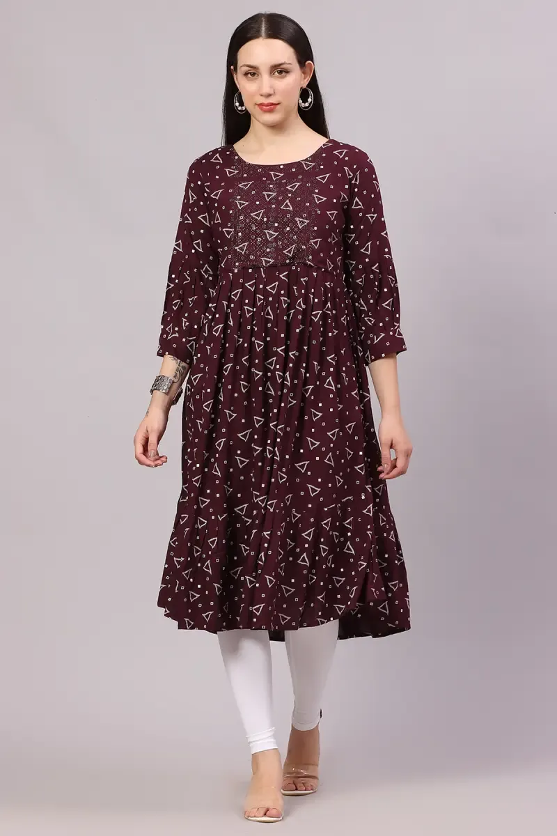Rayon Printed Kurta for Women  017869XXLWIN